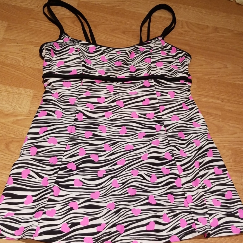 Zebra and heart one swimsuit